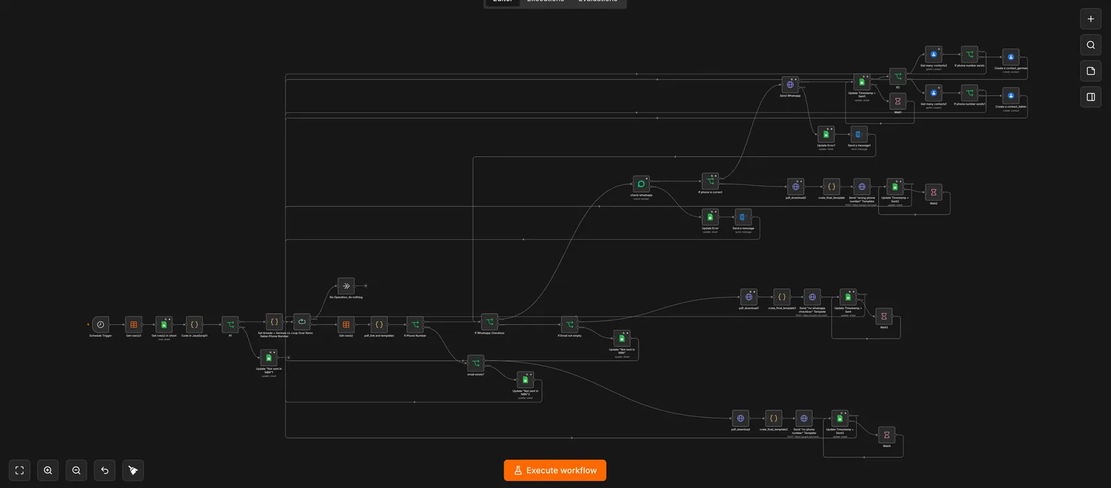 Workflow n8n per la gestione automatica dei lead con importazione in Excel e invio e-mail